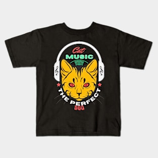 Cat And Music The Perfect Duo Kids T-Shirt